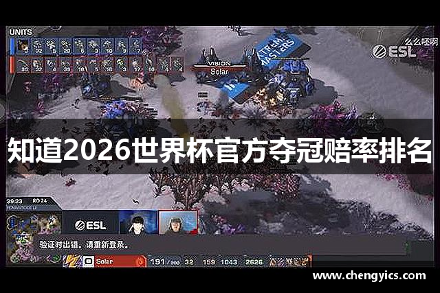 知道2026世界杯官方夺冠赔率排名